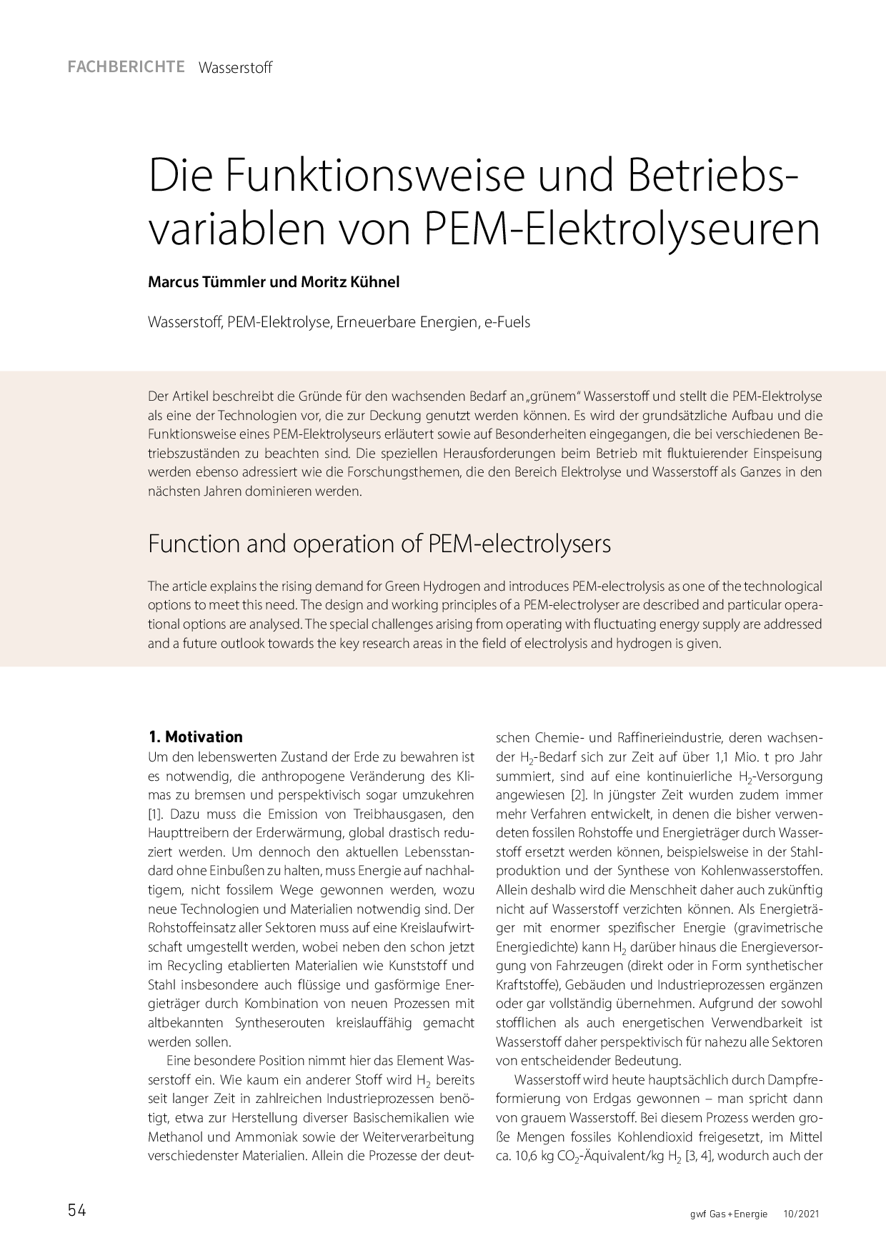 Die Funktionsweise und Betriebsvariablen von PEM-Elektrolyseuren