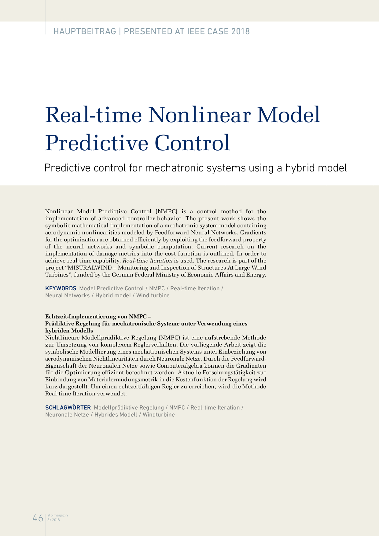 Real-time Nonlinear Model Predictive Control