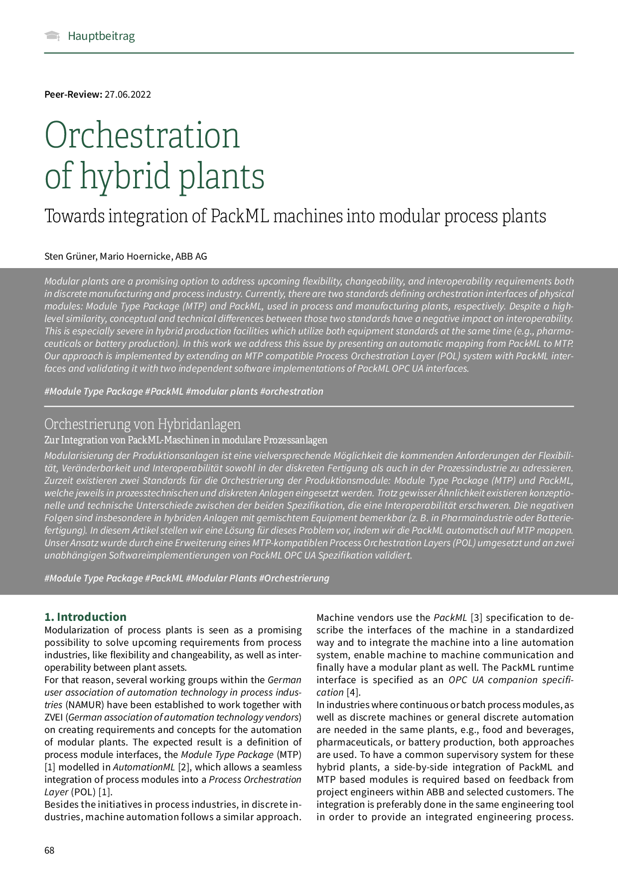 Orchestration of hybrid plants