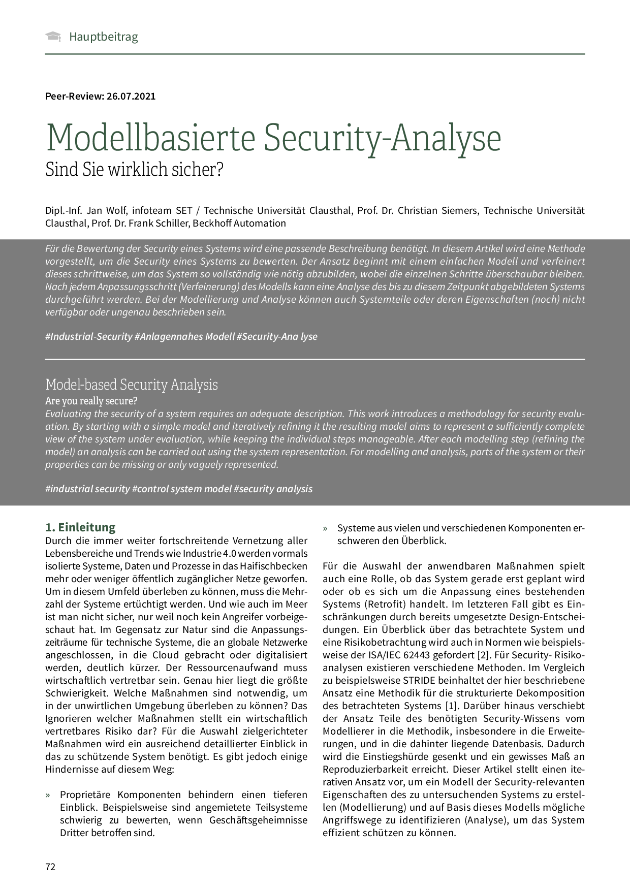 Modellbasierte Security-Analyse