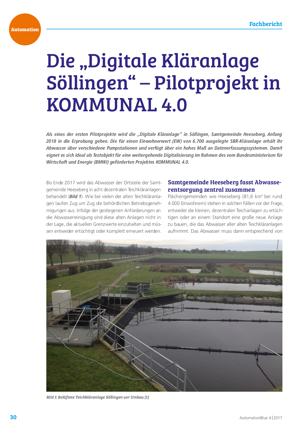 Die „Digitale Kläranlage Söllingen“ – Pilotprojekt in KOMMUNAL 4.0