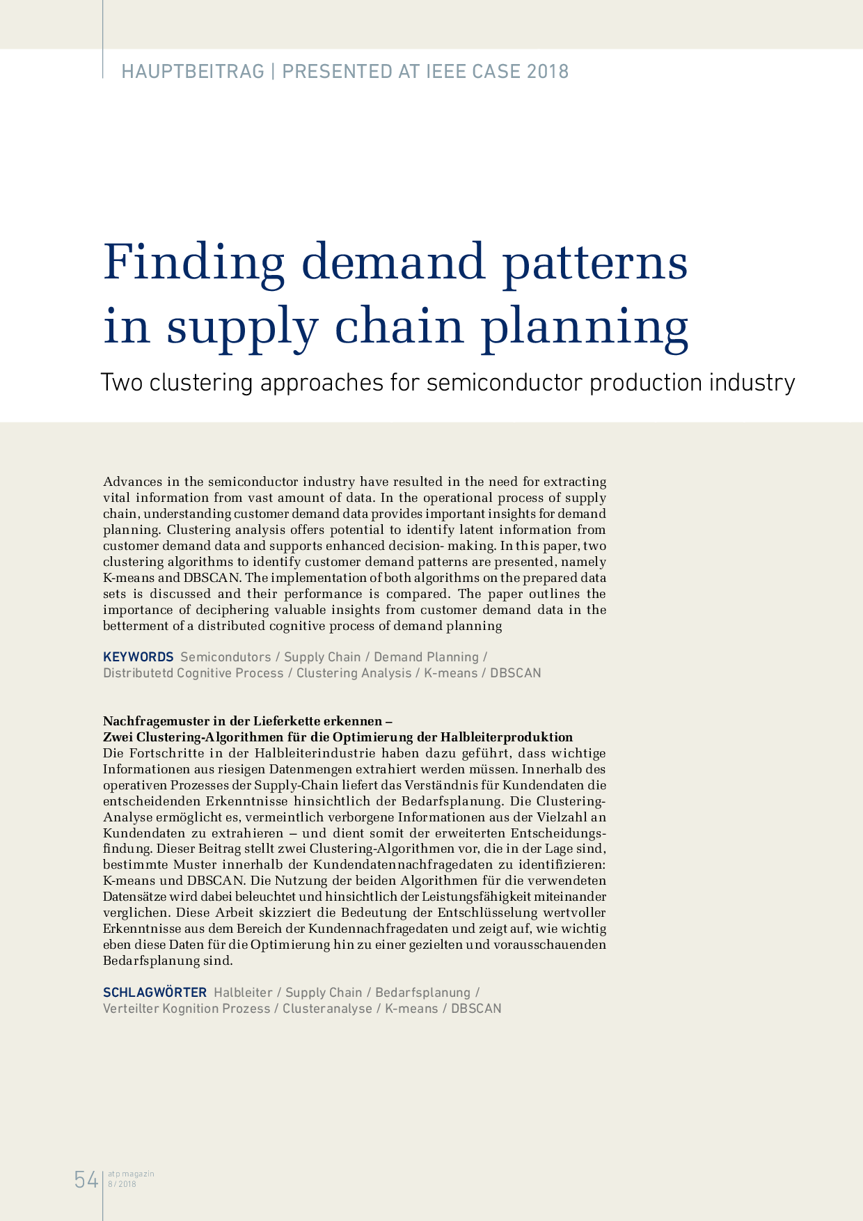 Finding demand patterns in supply chain planning