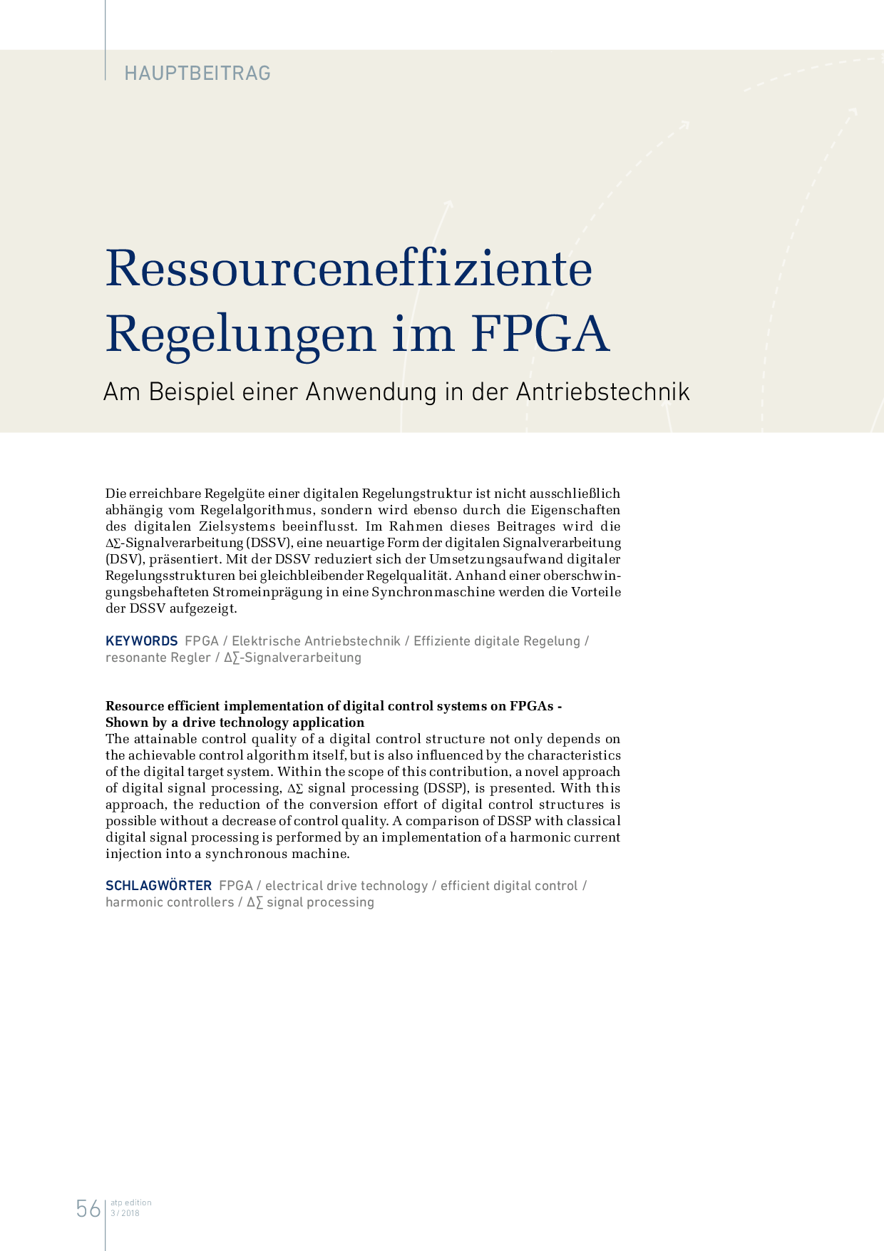 Ressourceneffiziente Regelungen im FPGA