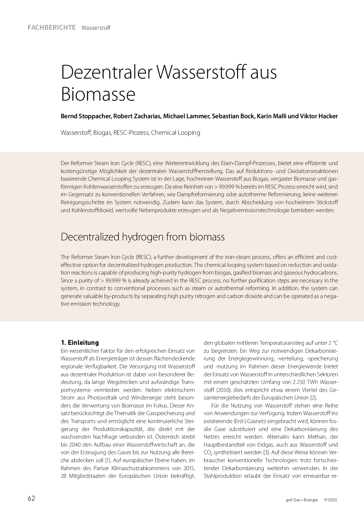 Dezentraler Wasserstoff aus Biomasse