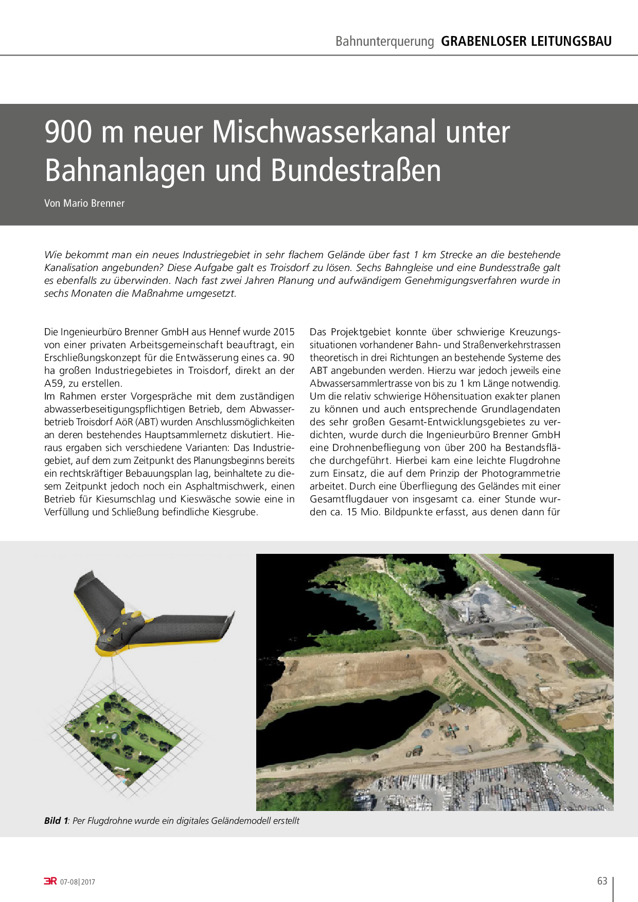 900 m neuer Mischwasserkanal unter Bahnanlagen und Bundestraßen