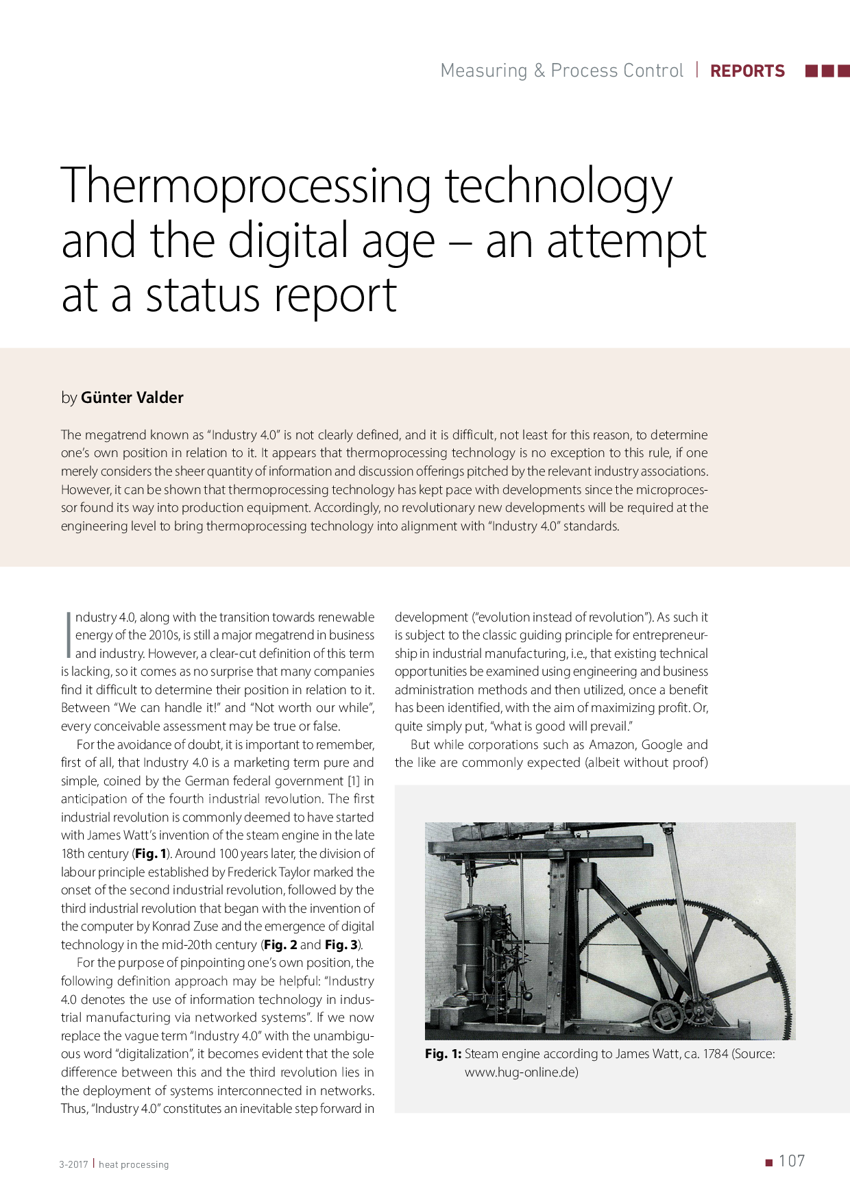 Thermoprocessing technology and the digital age – an attempt at a status report
