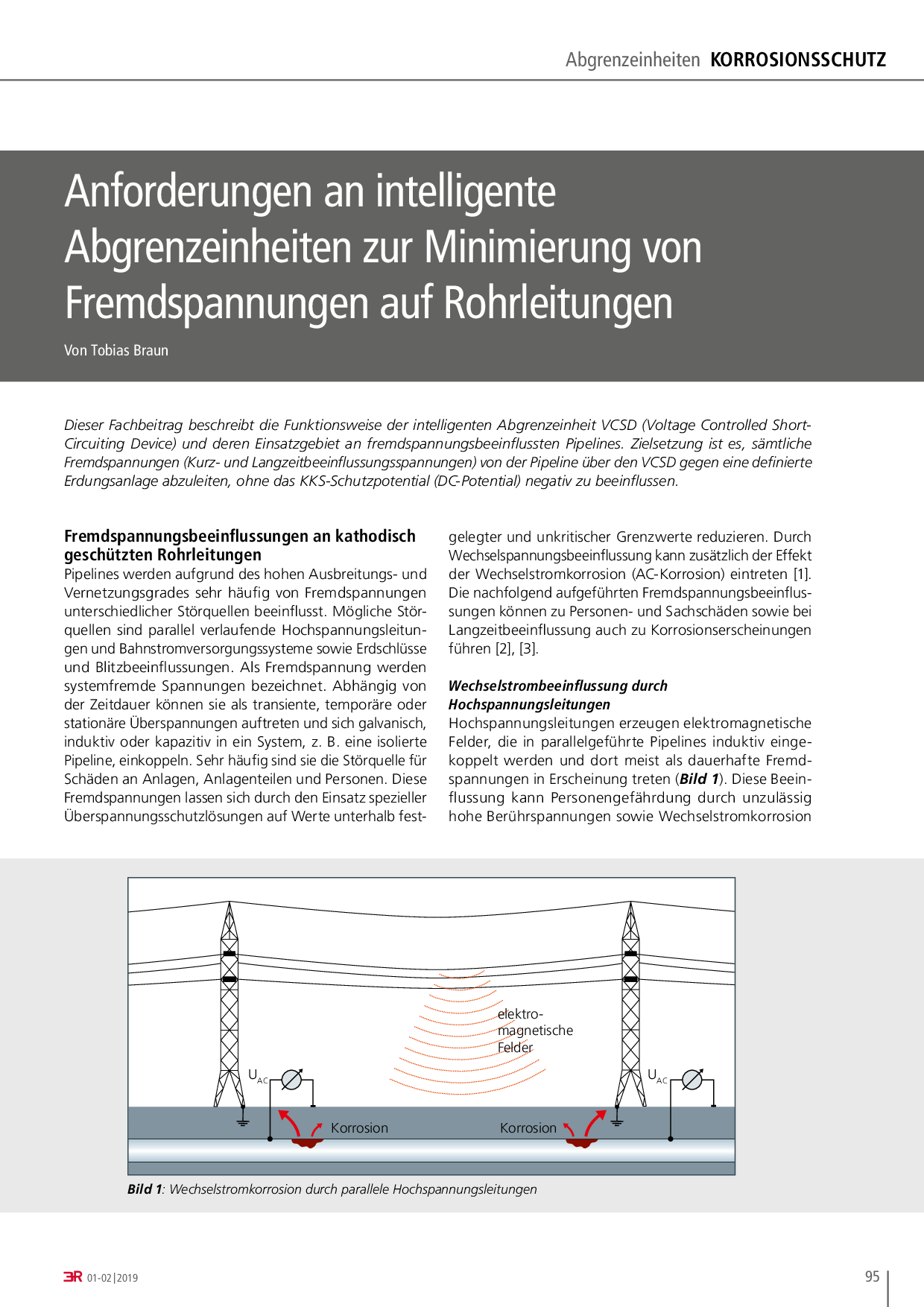 Anforderungen an intelligente Abgrenzeinheiten zur Minimierung von Fremdspannungen auf Rohrleitungen