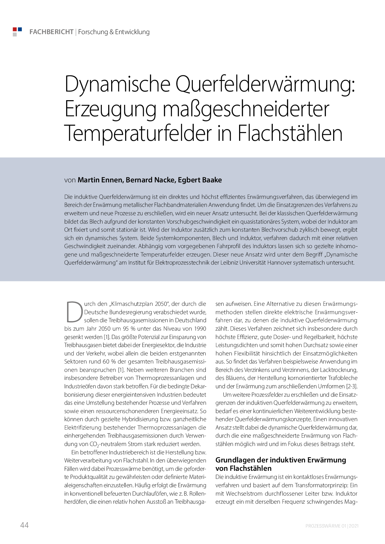 Dynamische Querfelderwärmung: Erzeugung maßgeschneiderter Temperaturfelder in Flachstählen