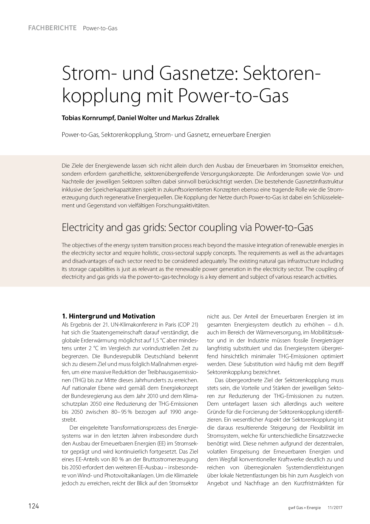 Strom- und Gasnetze: Sektorenkopplung mit Power-to-Gas