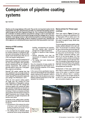 Comparison of pipeline coating systems