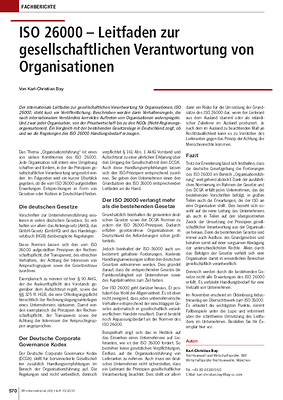 ISO 26000 - Leitfaden zur gesellschaftlichen Verantwortung von Organisationen