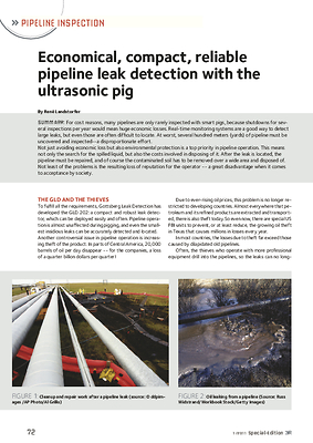 Economical, compact, reliable pipeline leak detection with the ultrasonic pig