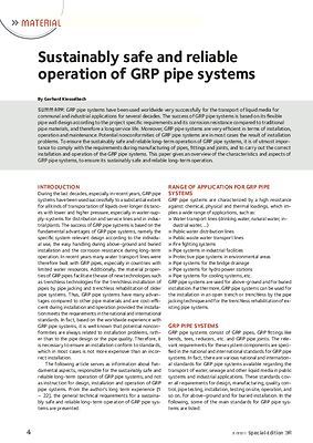 Sustainably safe and reliable operation of GRP pipe systems