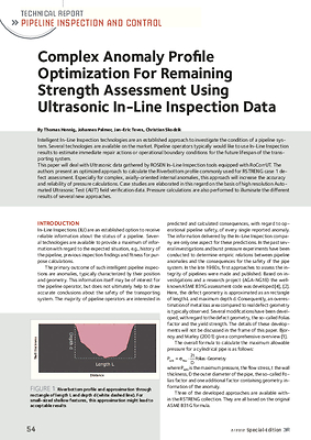 Complex Anomaly Profile Optimization For Remaining Strength Assessment Using Ultrasonic In-Line Inspection Data