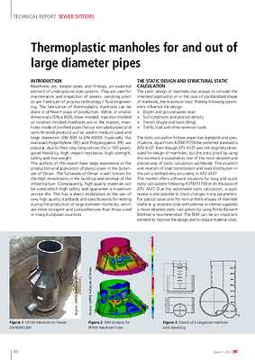 Thermoplastic manholes for and out of large diameter pipes