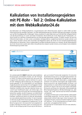 Kalkulation von Installationsprojekten mit PE-Rohr - Teil 2: Online-Kalkulation mit dem Webkalkulator24.de