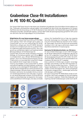 Grabenlose Close-fit Installationen in PE 100-RC-Qualität