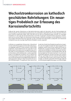 Wechselstromkorrosion an kathodisch geschützten Rohrleitungen: Ein neuartiges Probeblech zur Erfassung des Korrosionsfortschritts