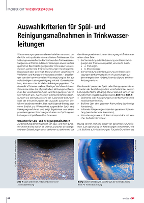Auswahlkriterien für Spül- und Reinigungsmaßnahmen in Trinkwasserleitungen
