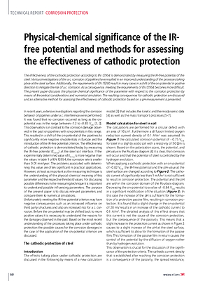 Physical-chemical significance of the IRfree potential and methods for assessing the effectiveness of cathodic protection