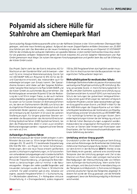 Polyamid als sichere Hülle für Stahlrohre am Chemiepark Marl