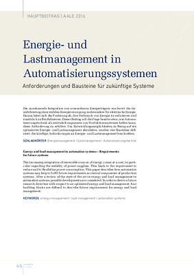 Energie- und Lastmanagement in Automatisierungssystemen