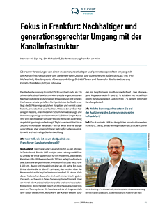 Fokus in Frankfurt: Nachhaltiger und generationsgerechter Umgang mit der Kanalinfrastruktur