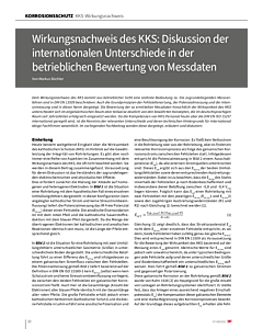 Wirkungsnachweis des KKS: Diskussion der internationalen Unterschiede in der betrieblichen Bewertung von Messdaten