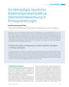 Ein kleinskaliges, räumliches Bodentemperaturmodell zur Wärmestromberechnung in Trinkwasserleitungen