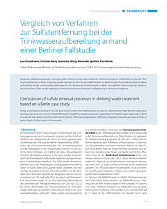 Vergleich von Verfahren zur Sulfatentfernung bei der Trinkwasseraufbereitung anhand einer Berliner Fallstudie