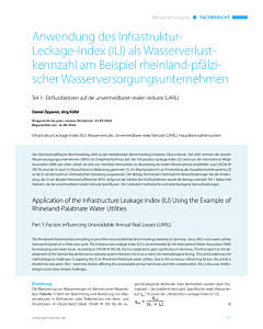 Anwendung des Infrastruktur-Leckage-Index (ILI) als Wasserverlustkennzahl am Beispiel rheinland-pfälzischer Wasserversorgungsunternehmen