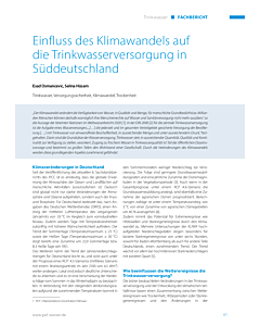 Einfluss des Klimawandels auf die Trinkwasserversorgung in Süddeutschland