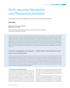 Nicht relevante Metabolite von Pflanzenschutzmitteln