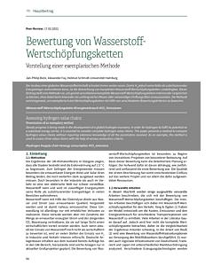 Bewertung von Wasserstoff-Wertschöpfungsketten