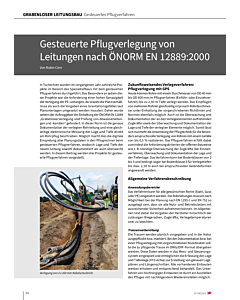 Gesteuerte Pflugverlegung von Leitungen nach ÖNORM EN 12889:2000