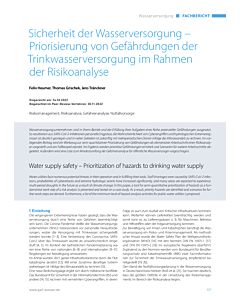 Sicherheit der Wasserversorgung – Priorisierung von Gefährdungen der Trinkwasserversorgung im Rahmen der Risikoanalyse