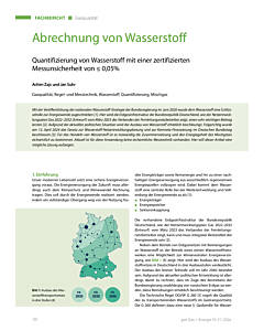 Abrechnung von Wasserstoff