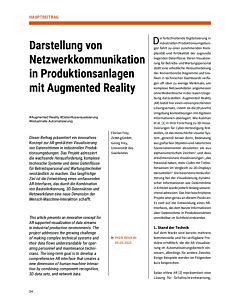 Darstellung von Netzwerkkommunikation in Produktionsanlagen mit Augmented Reality