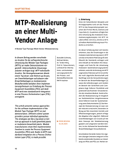 MTP-Realisierung an einer Multi-Vendor Anlage