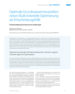 Optimale Grundwassermessstellennetze: Multi-kriterielle Optimierung als Entscheidungshilfe