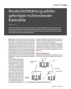 Randschichthärtung additiv gefertigter nichtrostender Edelstähle