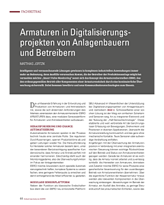 Armaturen in Digitalisierungsprojekten von Anlagenbauern und Betreibern