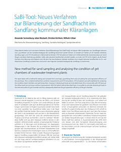 SaBi-Tool: Neues Verfahren zur Bilanzierung der Sandfracht im Sandfang kommunaler Kläranlagen