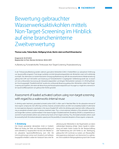 Bewertung gebrauchter Wasserwerksaktivkohlen mittels Non-Target-Screening im Hinblick auf eine brancheninterne Zweitverwertung