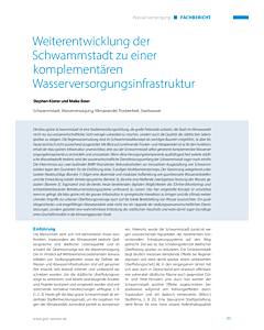 Weiterentwicklung der Schwammstadt zu einer komplementären Wasserversorgungsinfrastruktur