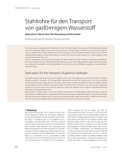 Stahlrohre für den Transport von gasförmigem Wasserstoff