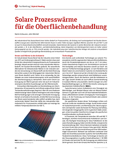 Solare Prozesswärme für die Oberflächenbehandlung