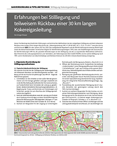 Erfahrungen bei Stilllegung und teilweisem Rückbau einer 30 km langen Kokereigasleitung