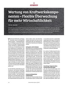 Wartung von Kraftwerkskomponenten – Flexible Überwachung für mehr Wirtschaftlichkeit