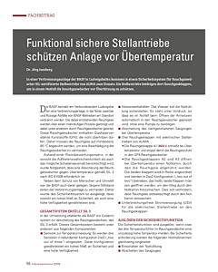 Funktional sichere Stellantriebe schützen Anlage vor Über­temperatur